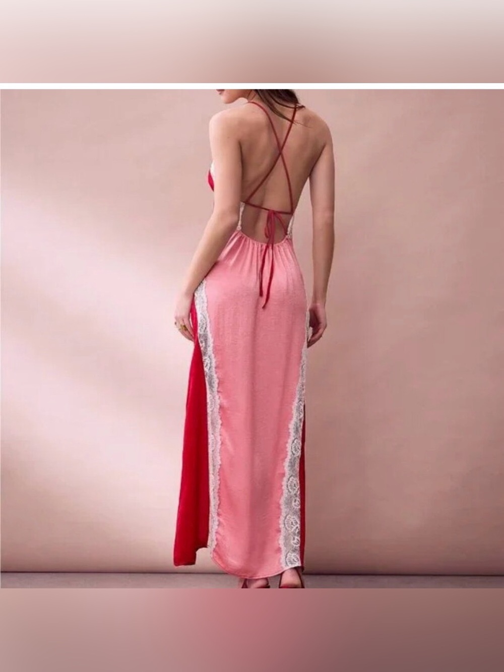 Free People Intimately Lace Accent Slip Maxi Dress Medium Brand New With Tags - Picture 4 of 16